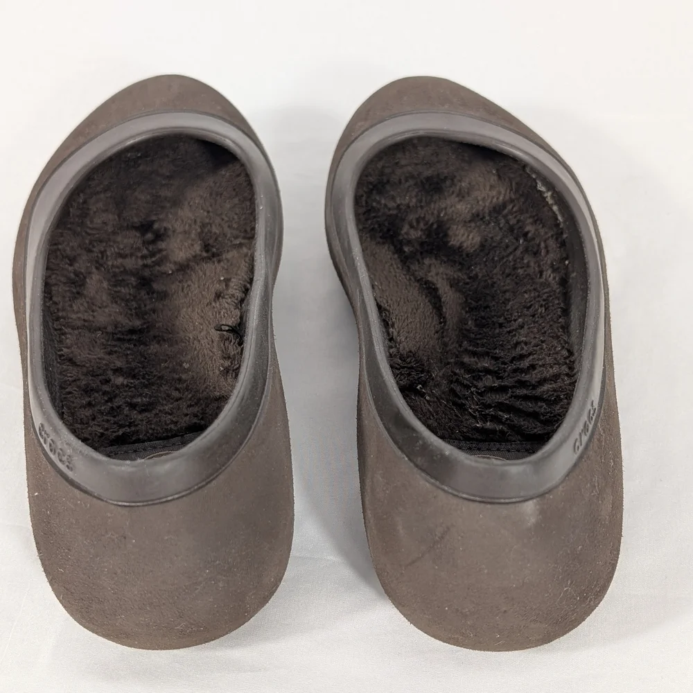 CROCS Women's Mammoth FleeceLined Ballet Flats Dark Brown Slip-On Size 5